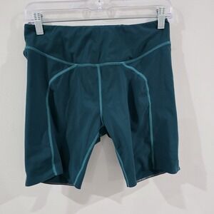 Janji Teal Athletic Running Shorts with Light Teal Stitching